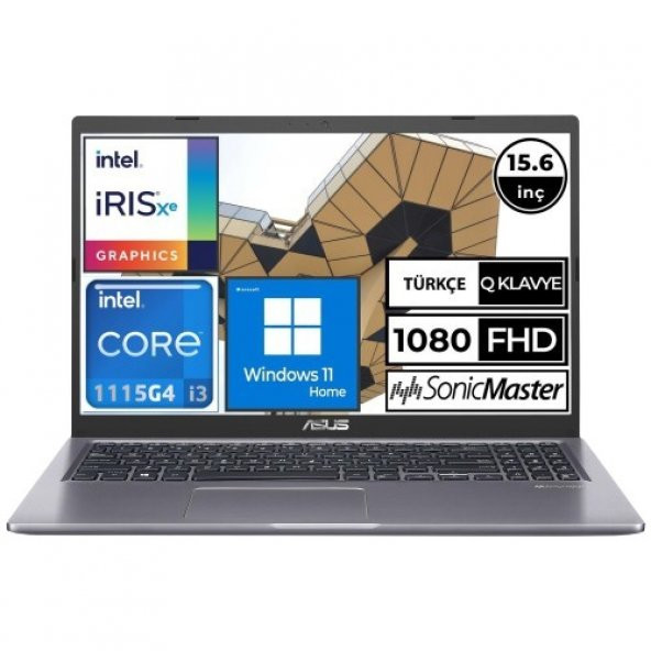 ASUS X515EA-BQ868W Intel Core I3 1115G4 20GB RAM 256GB SSD 15.6" FHD Windows 11 Home Dizüstü Bilgisayar Çanta Hediyeli