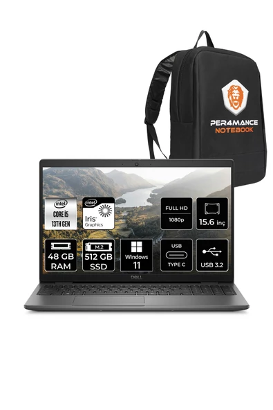 Dell Latitude 3550 I5 1335U 48GB 512GB SSD 15.6'' FHD W11P N015L355015 & PER4 Çanta