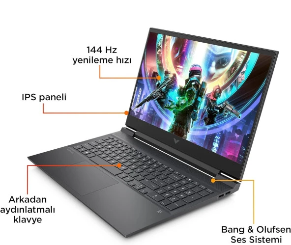 HP Victus W16-S1026NT AMD Ryzen R7-8845HS 24GB DDR5 1TB SSD 6GB/RTX4050 FreeDOS 16.1" 144 Hz FHD IPS Taşınabilir Bilgisayar VİCTUS9Z796EA02+Weblegelsinçanta