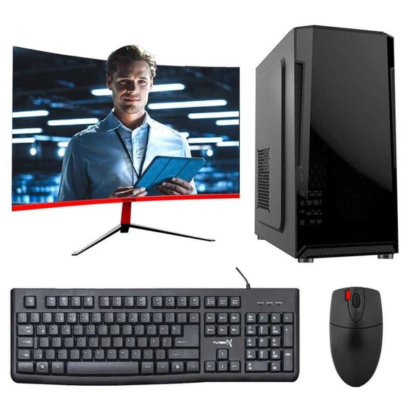 Turbox Tx3049 I7 2600 16GB RAM 256GB M.2 Nvme SSD 23.6 Inç Curved Monitör Masaüstü Ev Ofis Bilgisayarı