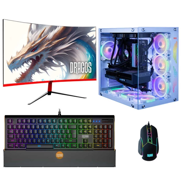 Dragos DRx6145 Ryzen 7 5700X 16GB RAM 1TB M.2 Nvme SSD 8GB RTX4060Ti 27 İnç 165Hz Curved Monitör Oyuncu Bilgisayarı