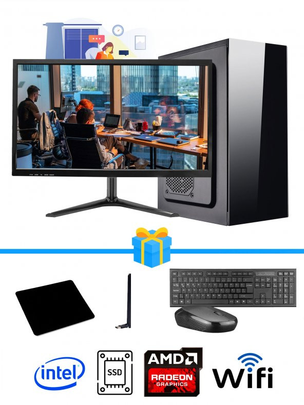 Ramtech Workforce OF510-041 I5-10400F 16GB RAM 256GB SSD R5 230 T-21,5 Masaüstü Ofi̇s Bi̇lgi̇sayar