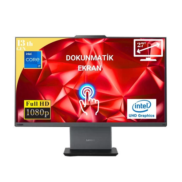 Lenovo Thinkcentre Neo 50A I7 13620H 40GB 512GB M.2 SSD 12SA0013TR ATL27 27" Dokunmatik Ekran W11Pro All in One Bilgisayar
