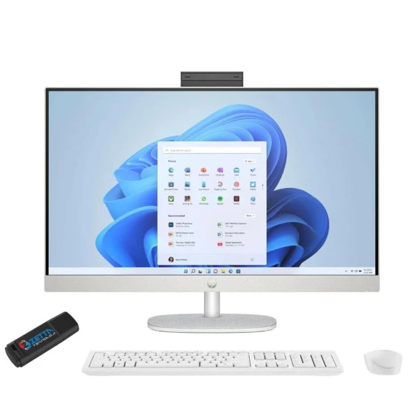 HP 27-CR0001NT I7-1355U 32gb RAM 1tb SSD 27" FHD IPS Intel Iris Xe Windows11Home All in One Bi̇lgi̇sayar 8898B1EAW19+Zettausbbellek