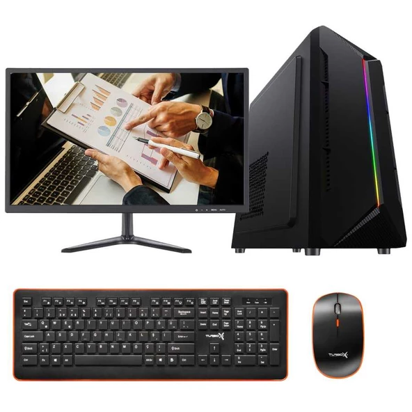 Turbox Tx628 I5 650 Turbo 3.46GHz 8GB RAM 256GB SSD 21.5 Inç Monitör Masaüstü Ofis PC Bilgisayarı