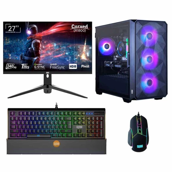 Dragos DRx5976 I7 12700F 32GB RAM 512GB M.2 Nvme SSD 12GB RTX3060 27 İnç 240Hz Curved Oyuncu Bilgisayarı