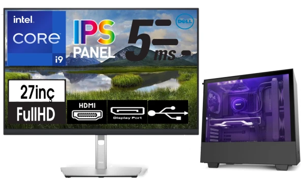 Zetta Airfly X6 Pro Intel Core I9 14900K 128GB Ddr5 RAM 4tb Nvme M.2 SSD 20GB RTXA4500 FreeDOS Full Hd 27" Pivot IPS Monitör Masaüstü Bilgisayar ZET666501648