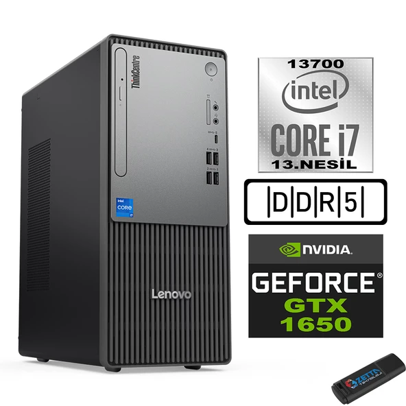 Lenovo Thinkcentre Neo 50T Gen5 Intel Core I7 13700 32GB Ddr5 1tb SSD Windows 11 Pro Nvidia GTX1650 165012UB000LTRW13+Zetta Flash Bellek