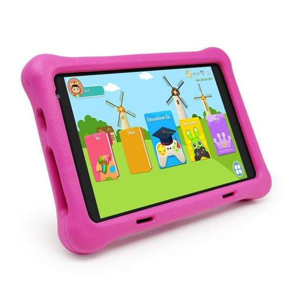 Npo 8" IPS Ekran 2GB 32GB Android 13.0 A133P 1.8GHz Antişok Çocuk Tableti, Kids Tablet Pembe RS407