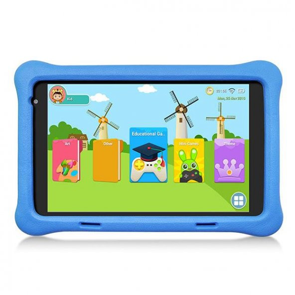 NPO RS407 2GB 32GB Android.11 8" IPS Ekran, A133 1.6GHz, Antişok Çocuk Tableti(Kids Tablet)-Mavi