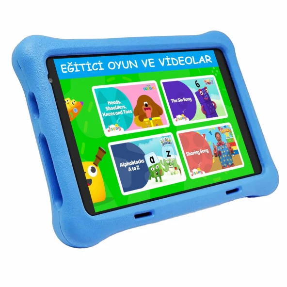 Npo 8" IPS Ekran 4GB 64GB Android 13.0 A133P 1.8GHz Antişok Çocuk Tableti Kids Tablet Mavi RS407+