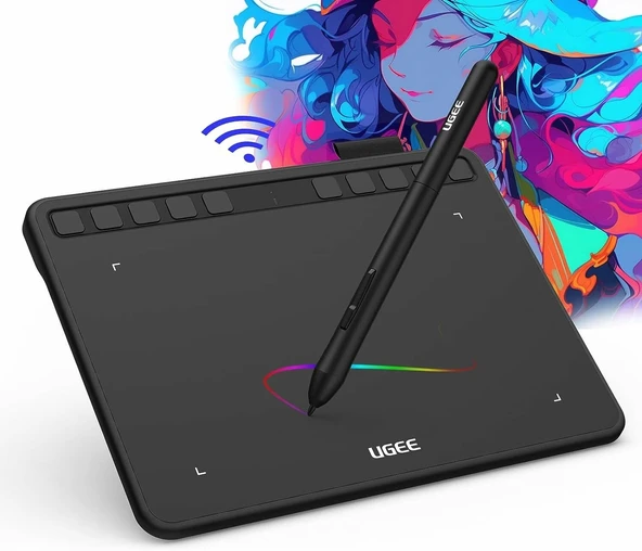 Ugee S640W Kablosuz Grafik Çizim Tableti, 10 Kısayol Tuşlu, 6.5x4 Inc