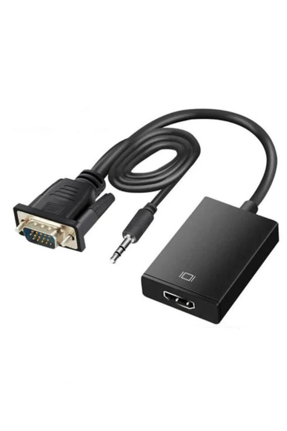Vga to HDMI Kablo Dönüştürücü Converter Görüntü ve Ses Çevirici