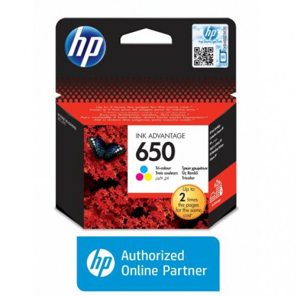 HP CZ102AE (650) Uc Renkli Murekkep Kartusu 200 Sayfa