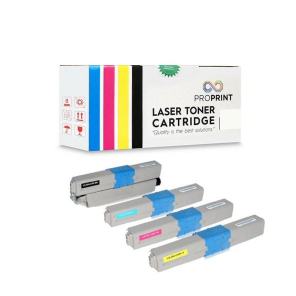 TKPrint Oki C301 Muadil Toner Seti 4 Renk CMYK MC342