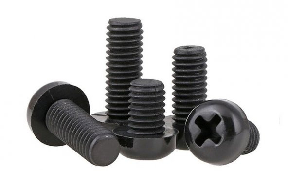 M2,5 X 8mm Plastik Civata Vida Siyah X 5 Adet (rf003)