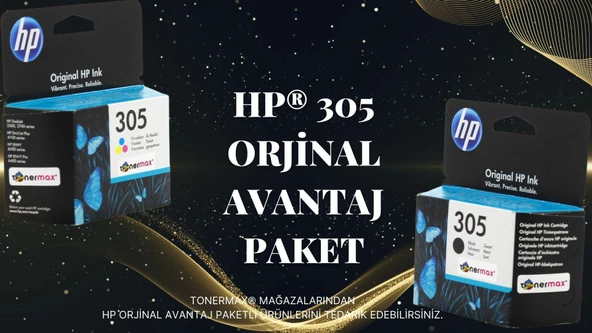 HP Deskjet 2710 Orjinal Kartuş / HP 305 Avantaj Paket Siyah ve Renkli Kartuş