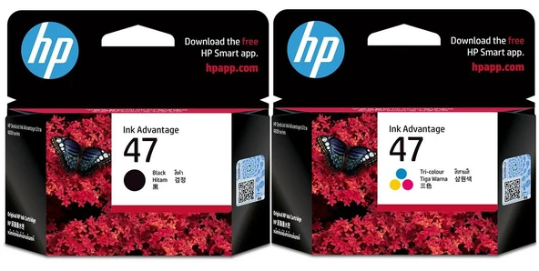 HP 47 6Zd21Ae 6Zd61Ae Siyah ve Renkli 2Li Paket