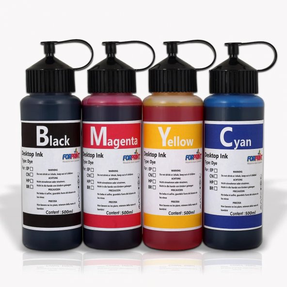 Bi̇tmeyen Kartuş Canon Mürekkebi̇ 4 Renk 500 Ml. 4X500ml