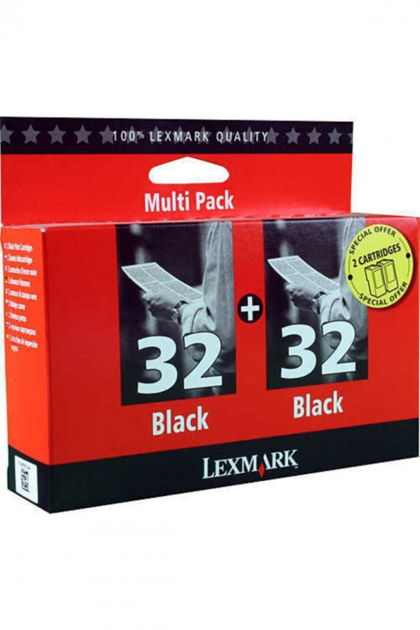 Lexmark 32+32 İkili Paket Siyah Kartuş 80D2956