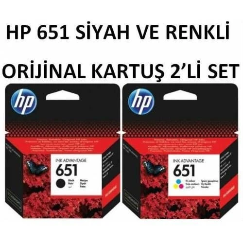 HP 651 Siyah ve Renkli Kartuş Kartuş