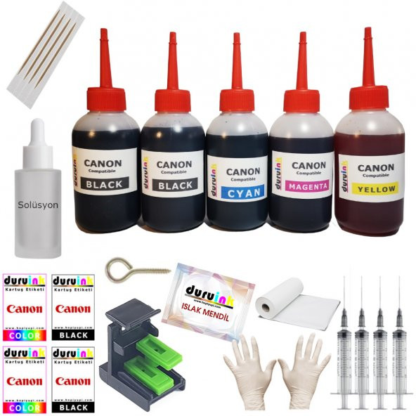 CANON MX455 MX475 MX515 KARTUŞ DOLUM SETİ 5 li SET 5X100ML  (PG 540 CL 541)