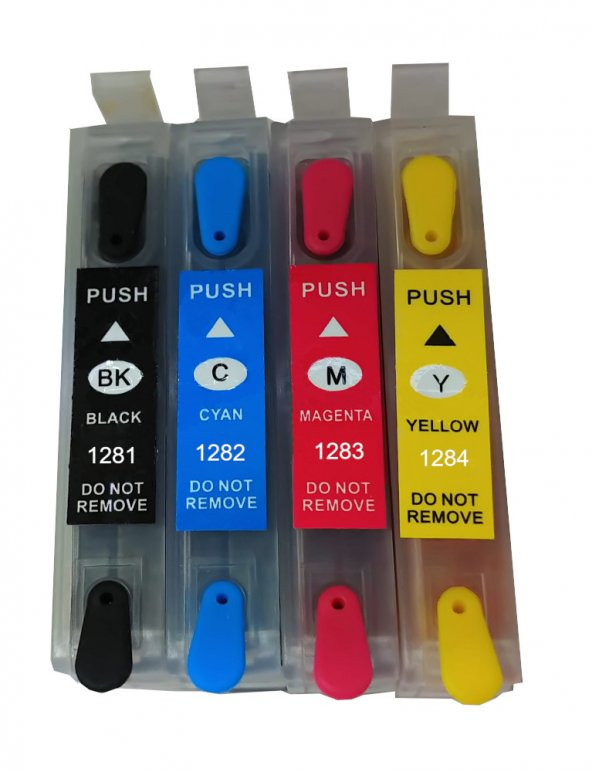 Epson SX125 SX130 SX230 Uyumlu Kolay Dolan Kartuş 4 Renk (Dolu)