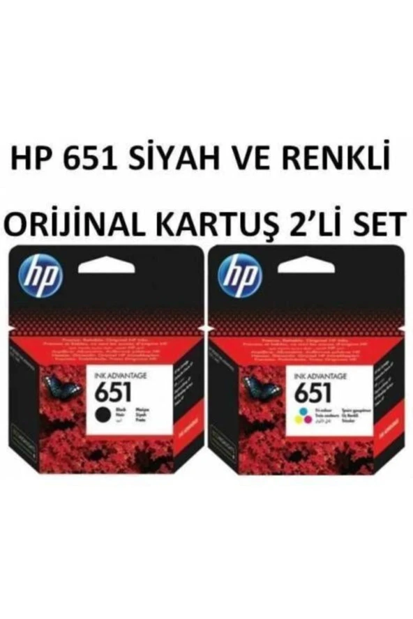 651 Siyah ve Renkli Orjinal Kartuş Ücretsiz Kartuş