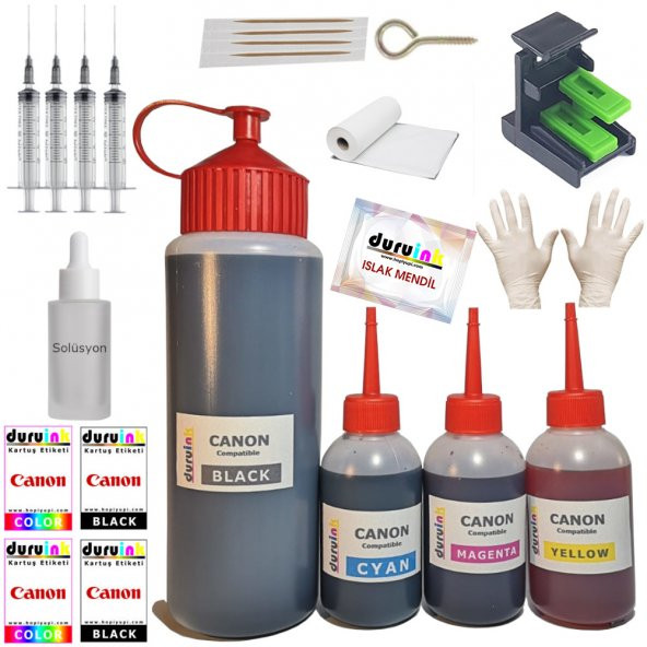 CANON (E404 E414 E464 E474 E484) KARTUŞ MÜREKKEP DOLUM SETİ PG 46 CL 56 500ml+3X100ml