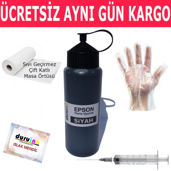 Epson L382 L386 L455 500ML Si̇yah Muadi̇l Mürekkep Duruink Hedi̇yeli̇ Kartuş Dolum Mürekkebi̇