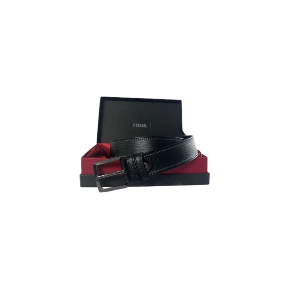 Fossil Siyah Hakiki Deri Spor Erkek Kemeri 4cm-130CM