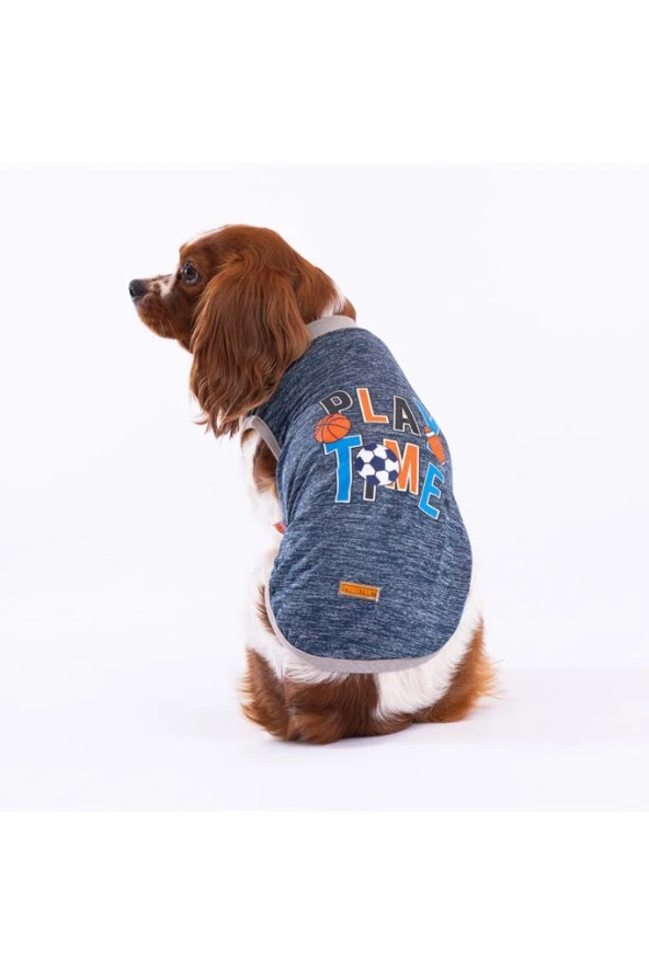 Pawstar Kedi ve Küçük Köpek T-Shirt Navy Blue Sporty M Sırt28cm Göğüs41cm Boyun26cm