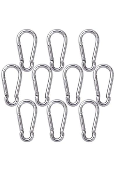 Şaki̇r Hirdavat 6MM Düz Yaylı Galvanizli Karabina 10 Adet