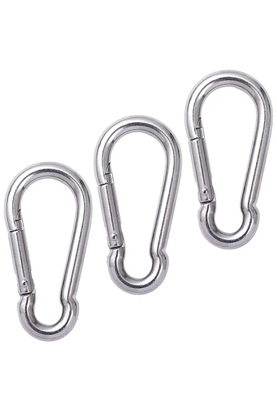 Şaki̇r Hirdavat 8MM Düz Yaylı Galvanizli Karabina 3 Adet