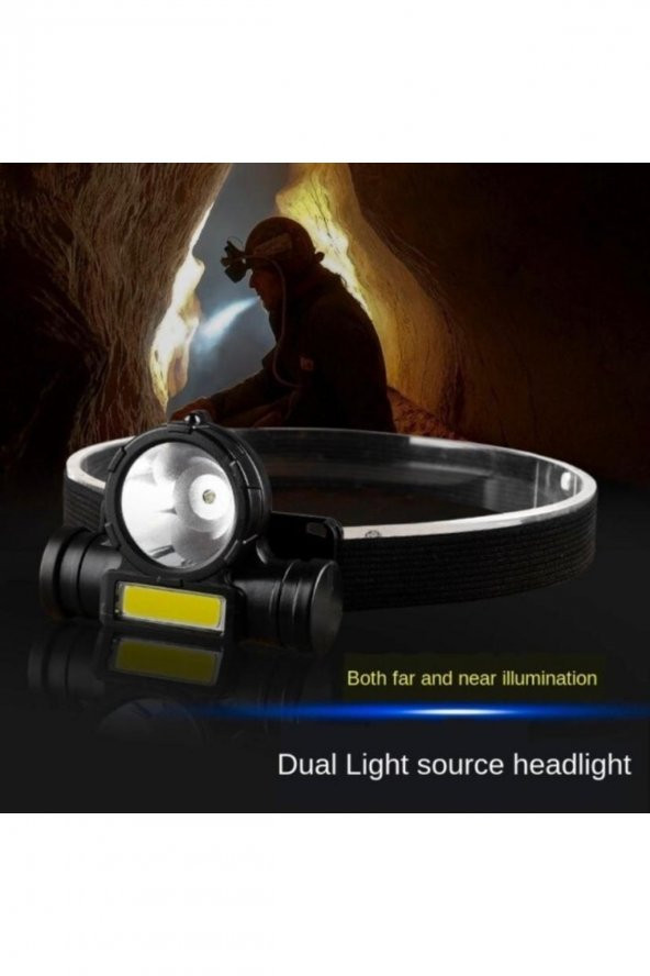 Güçlü Mini LED Şarj Edilebilir P50 Cob Başkanı El Feneri Dahili Pil Balıkçılık Avcılık Kafa Lambası